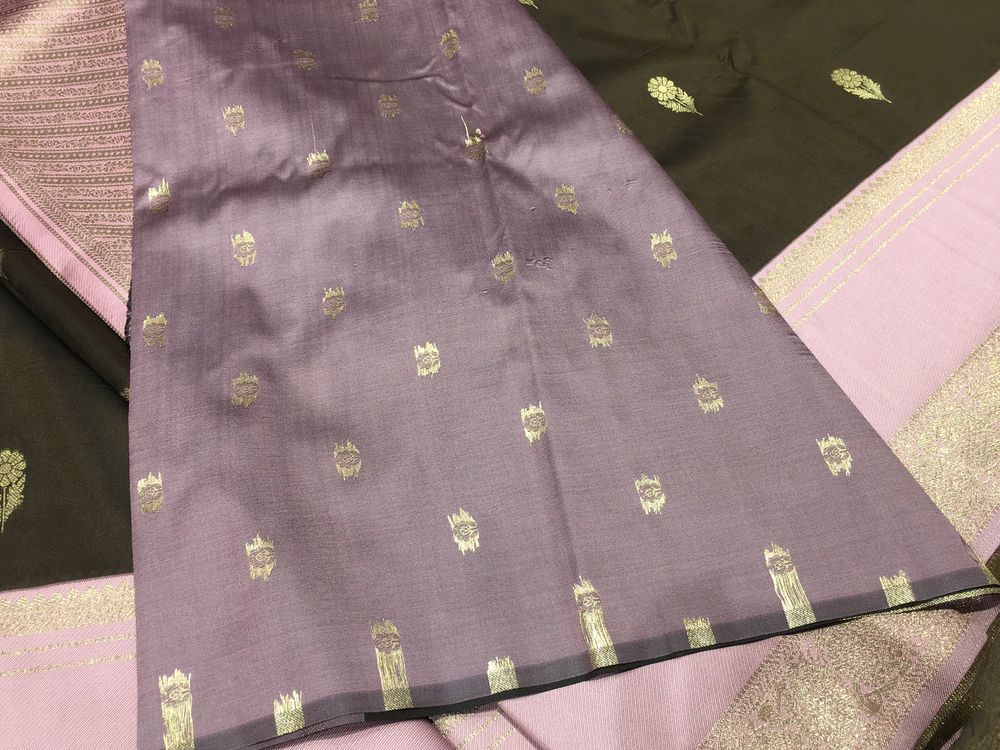Satin crape saree