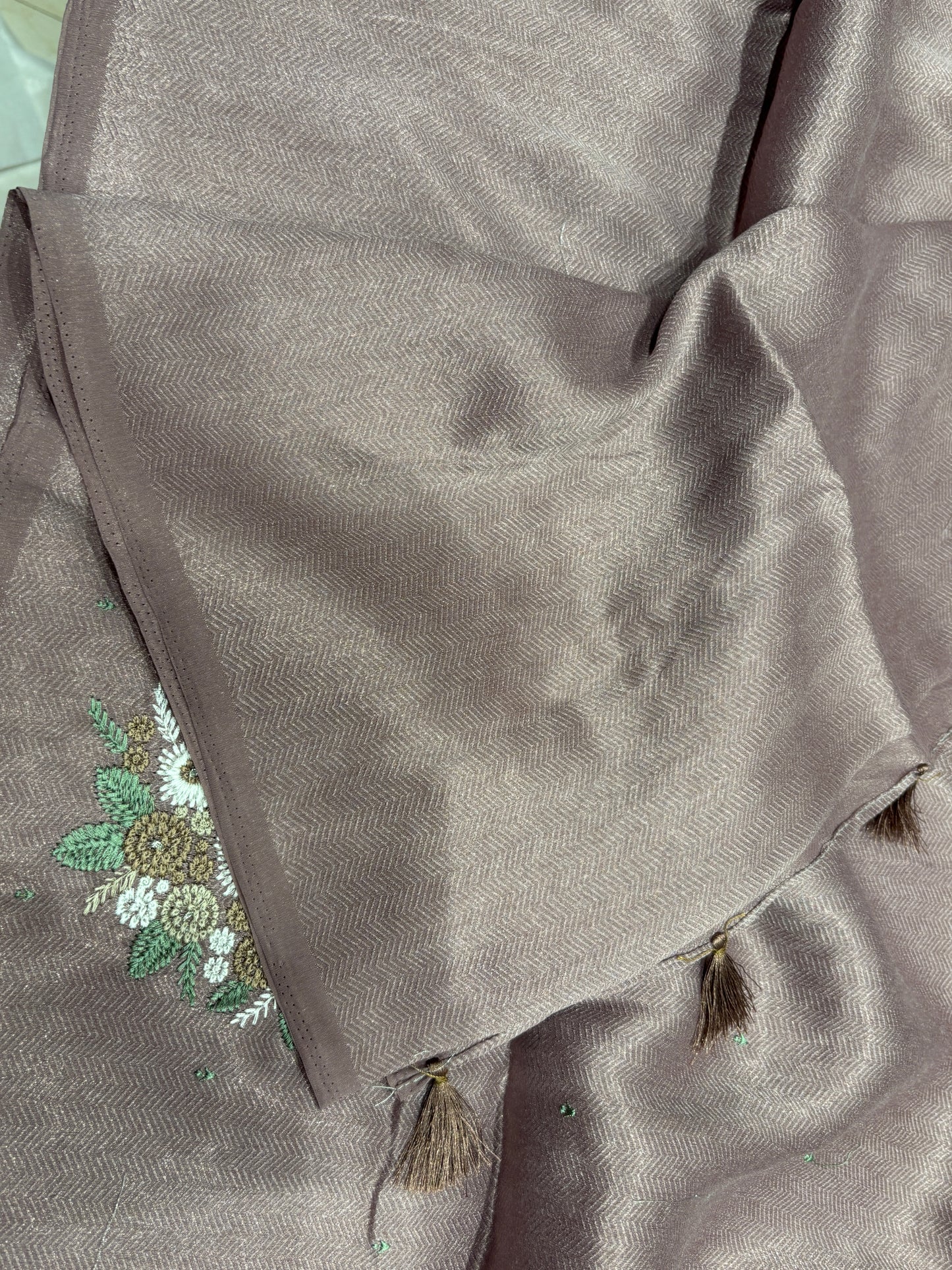 Soft tussar saree with thread work