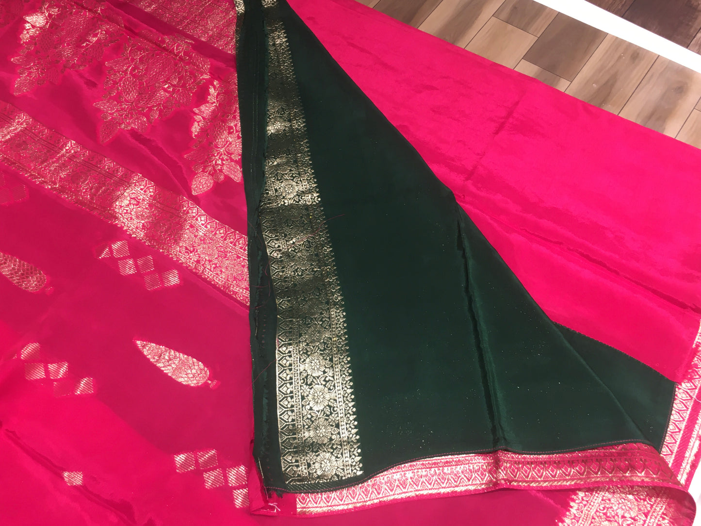 Satin crape saree
