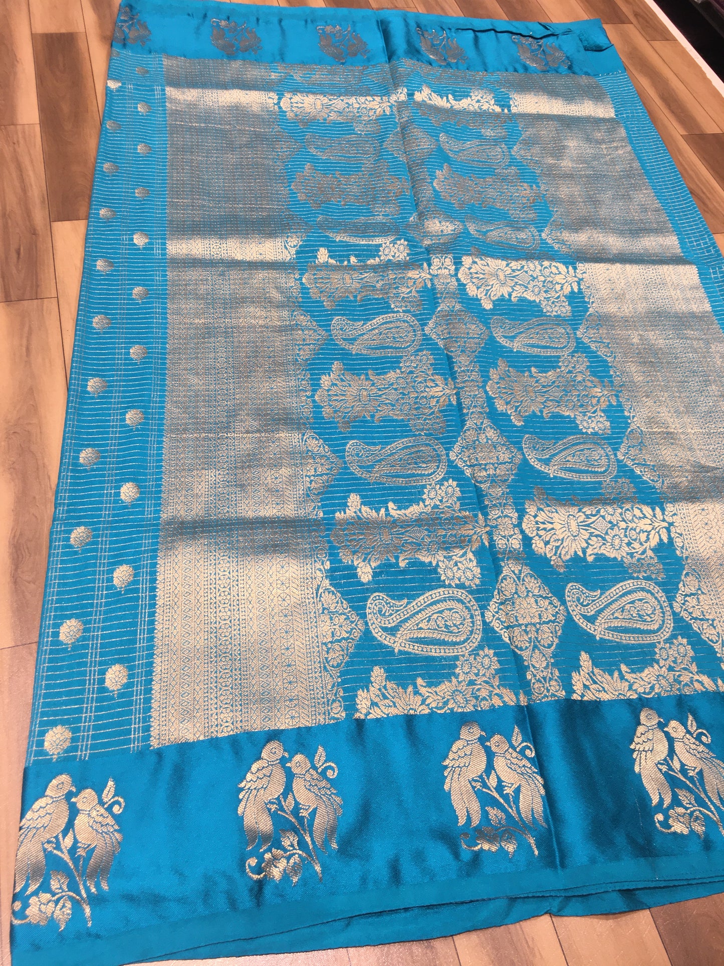 Semi Crape with Satin boarder