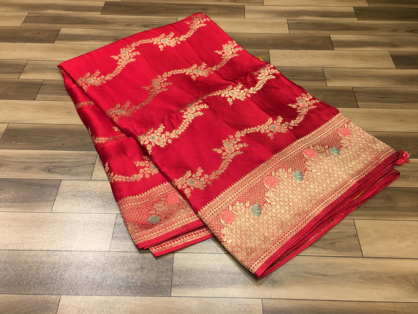 Satin crape saree