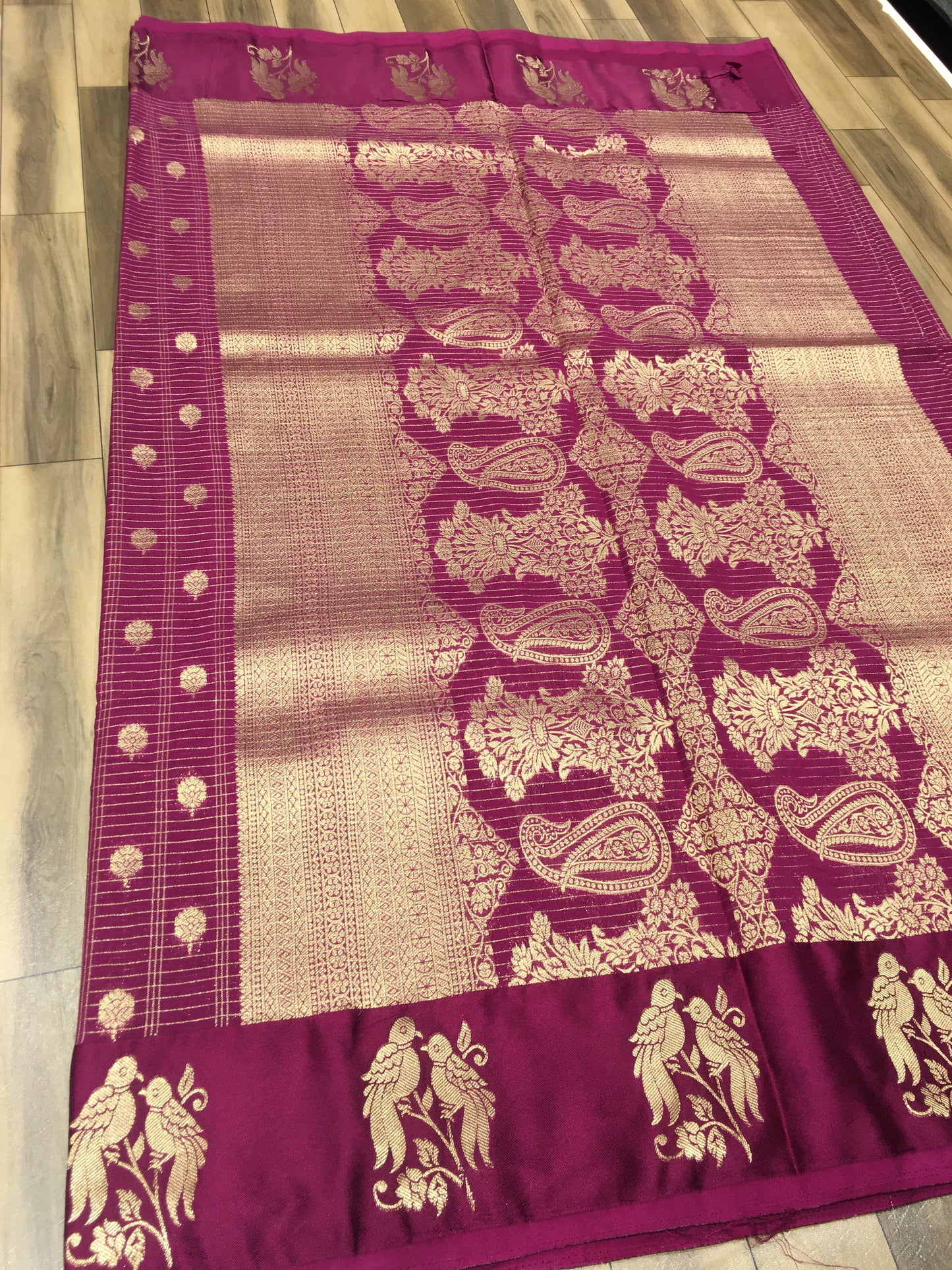 Semi Crape with Satin boarder