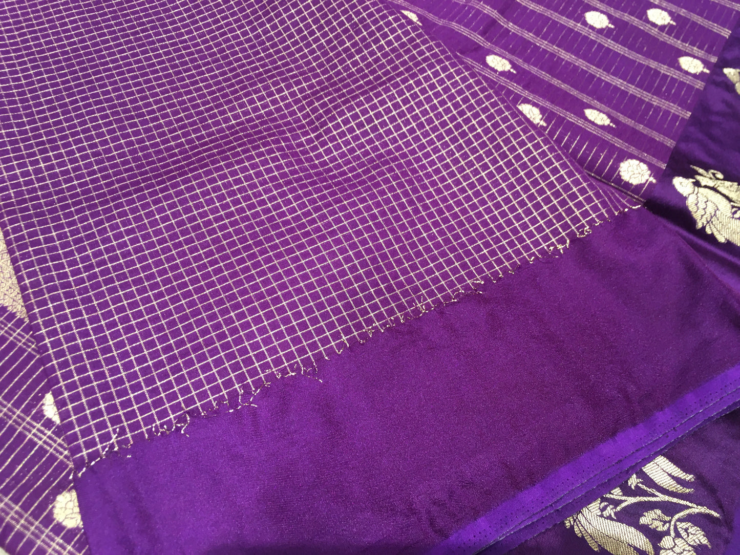 Semi Crape with Satin boarder