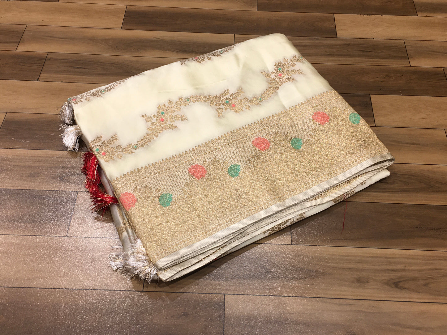 Satin crape saree