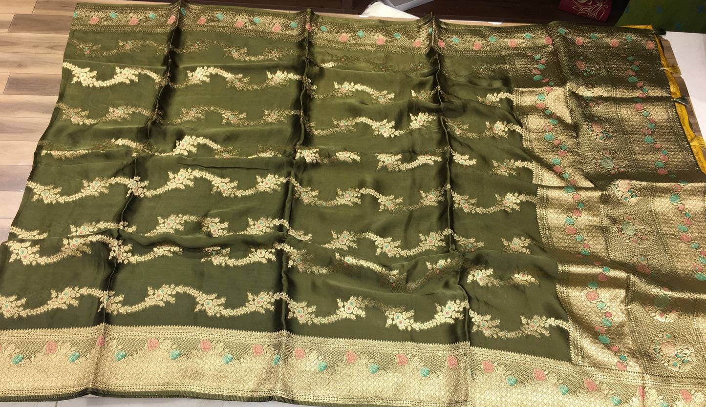 Satin crepe Saree
