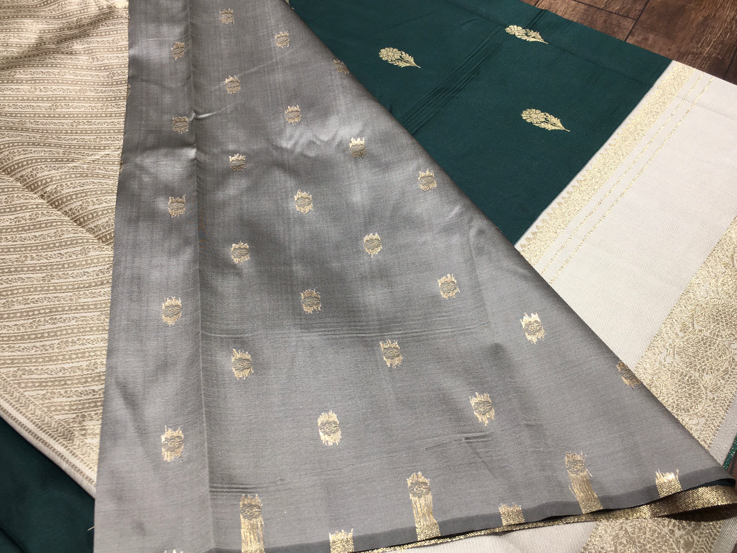 Satin crape saree
