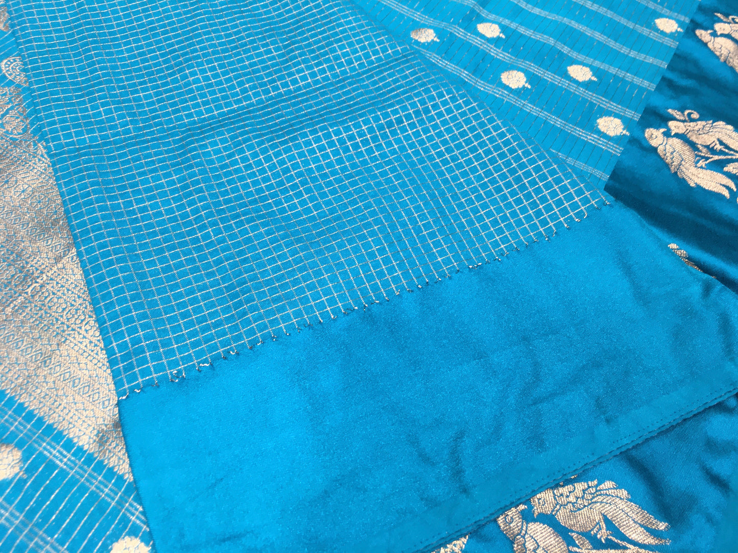 Semi Crape with Satin boarder