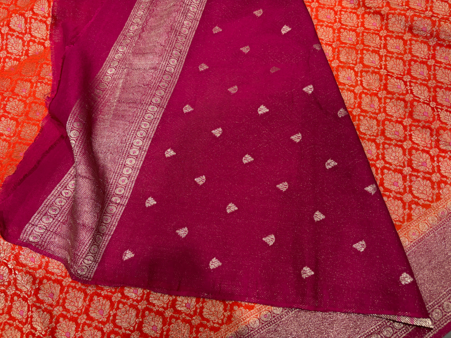 Chiffon crape saree