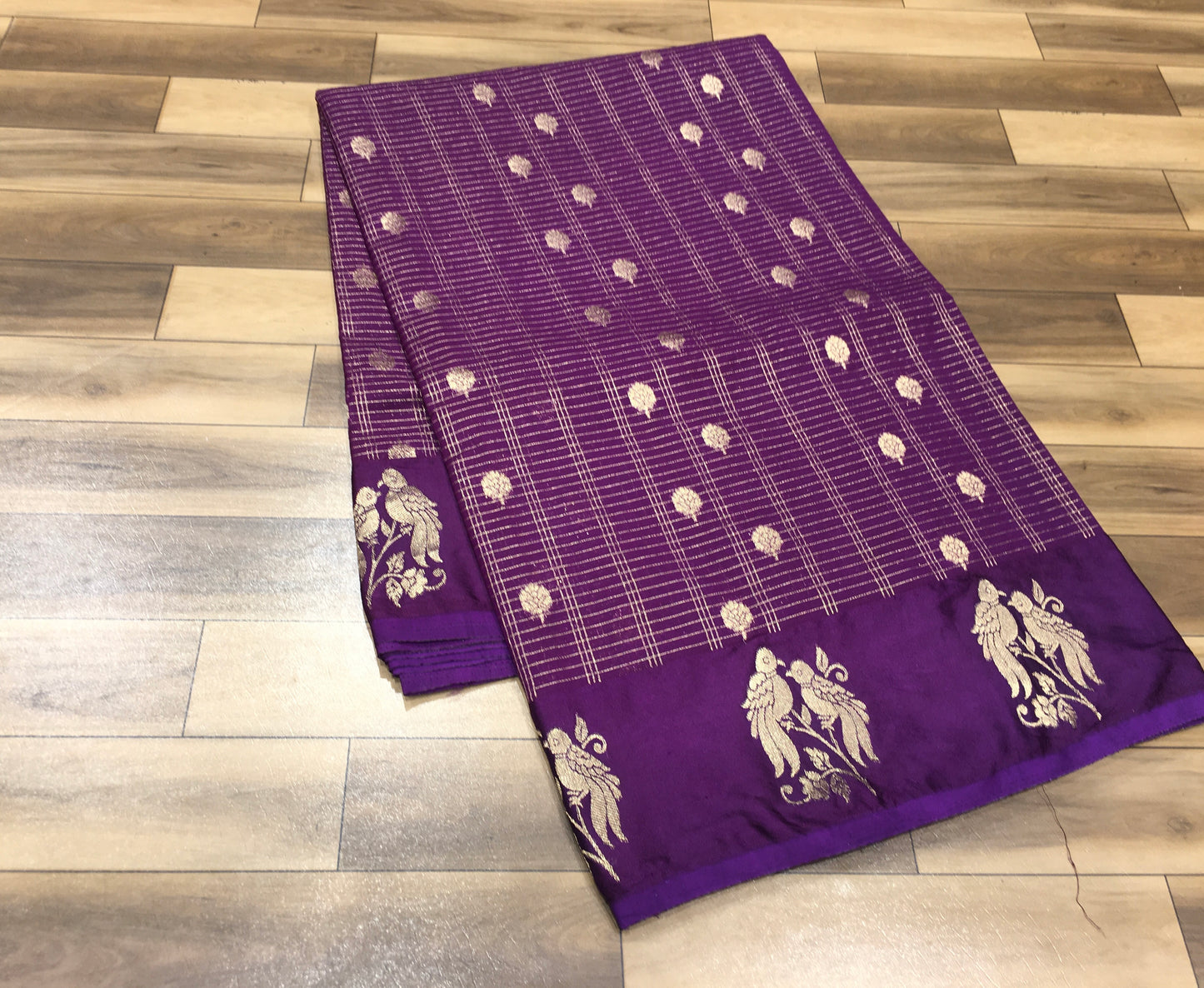 Semi Crape with Satin boarder