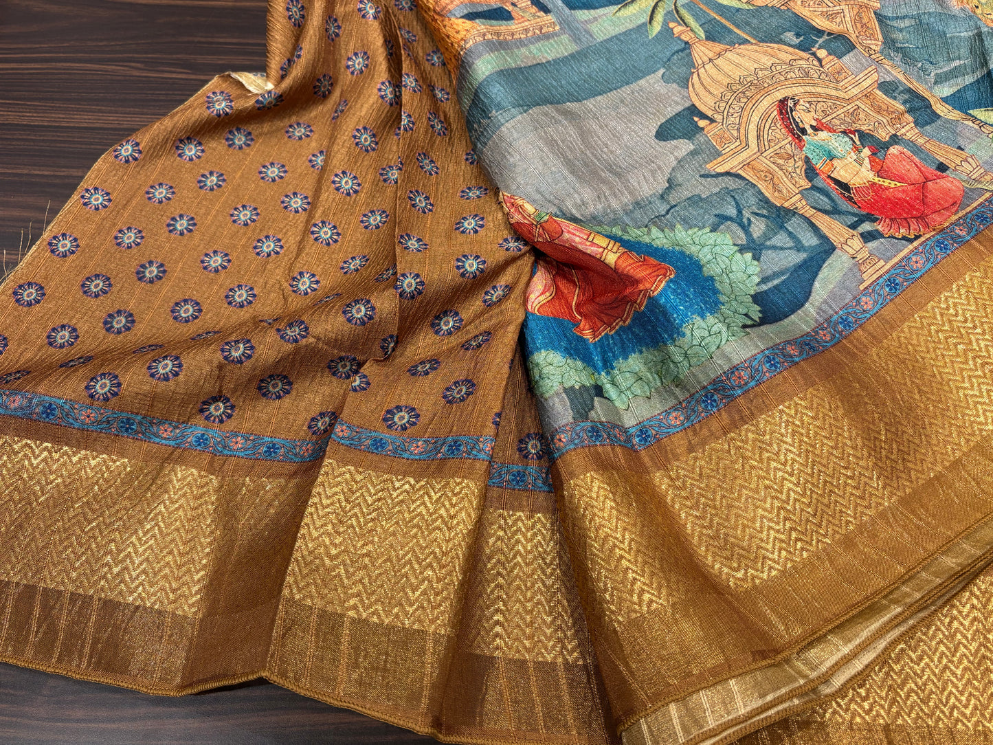 Plumeria silk saree