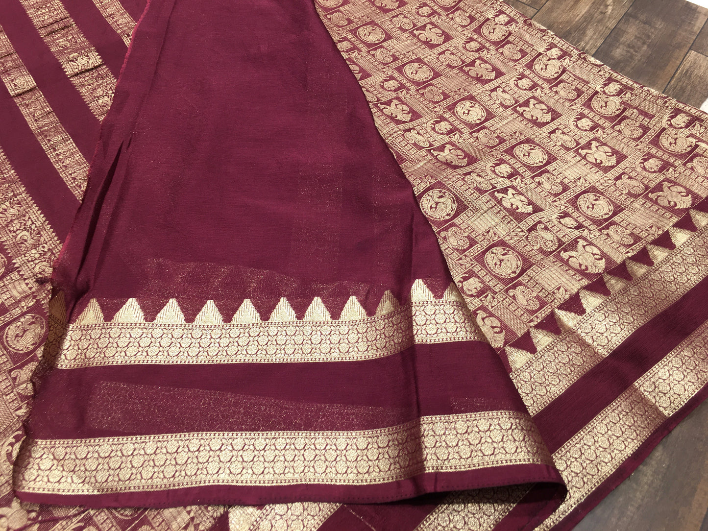 Chiffon broced saree