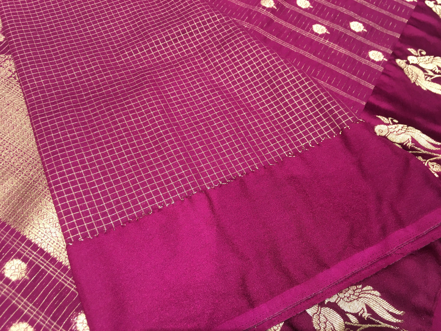 Semi Crape with Satin boarder
