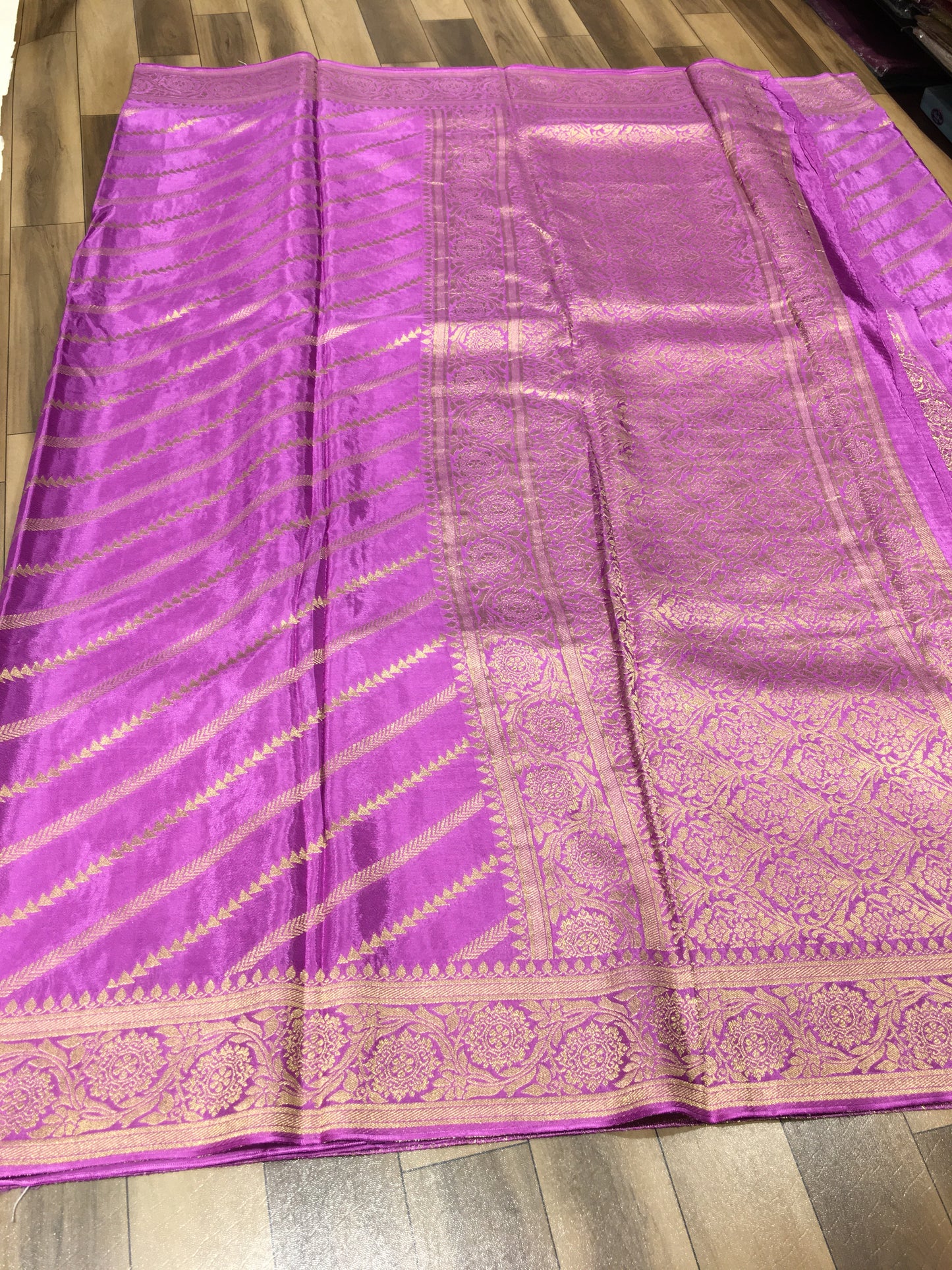Satin crape saree