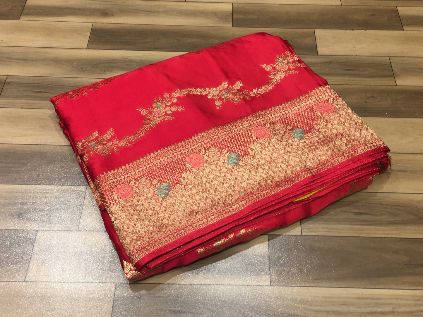 Satin crape saree