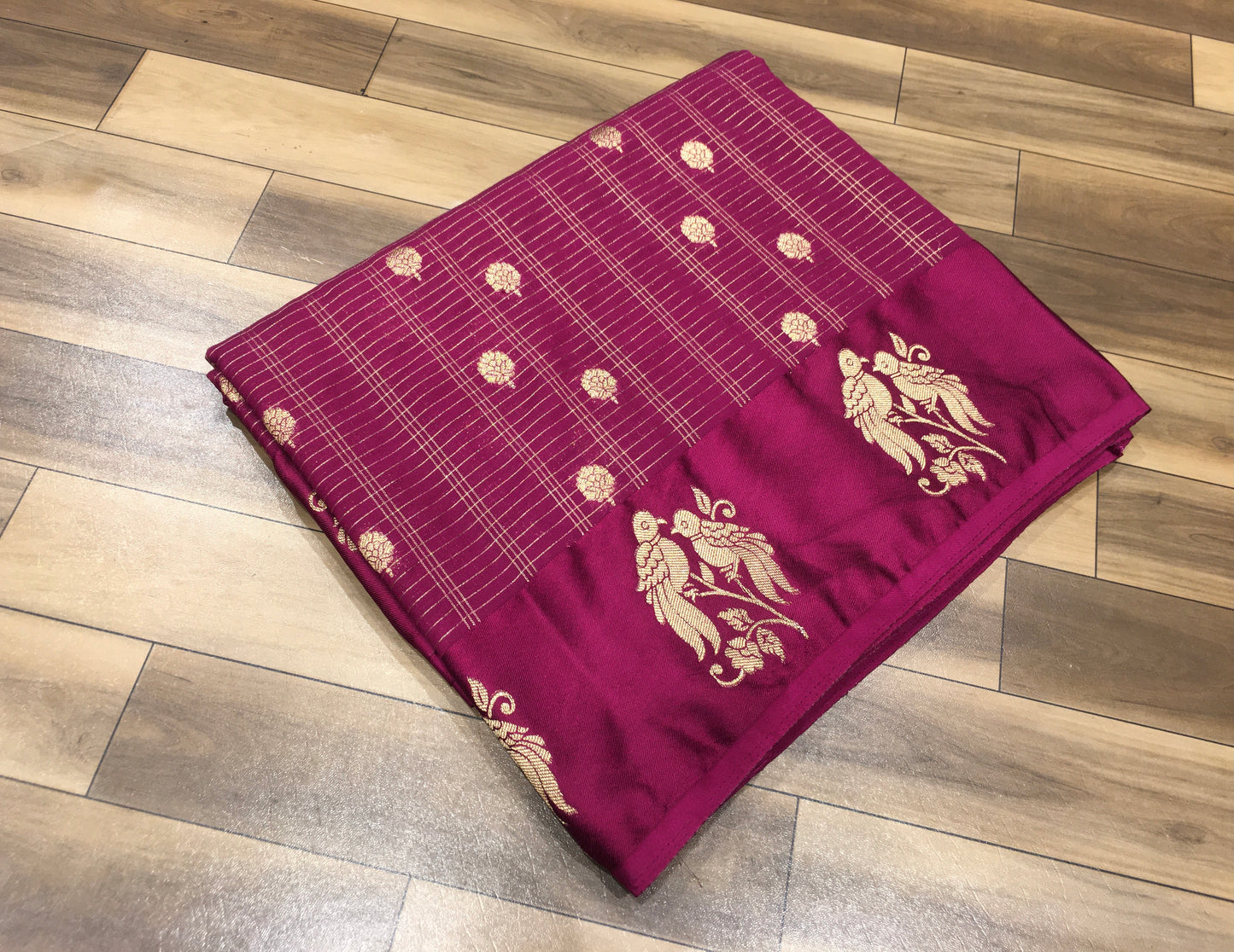 Semi Crape with Satin boarder
