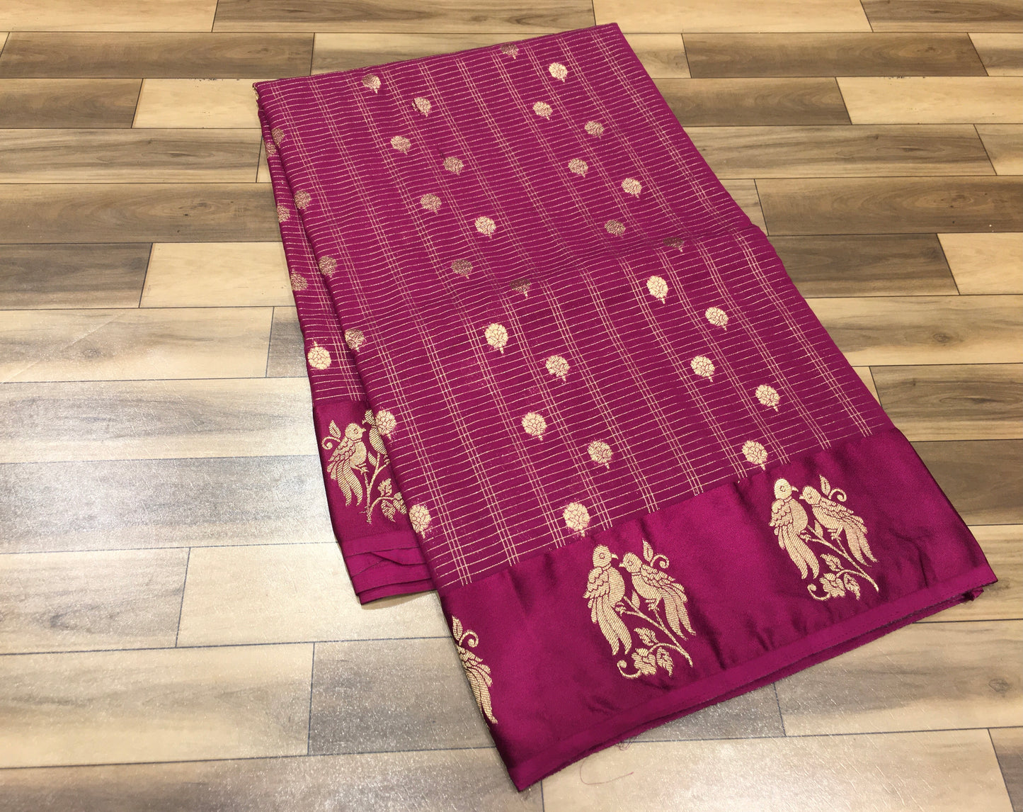 Semi Crape with Satin boarder
