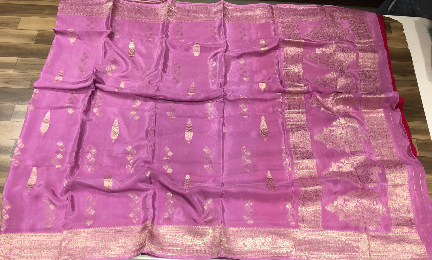 Satin crape saree