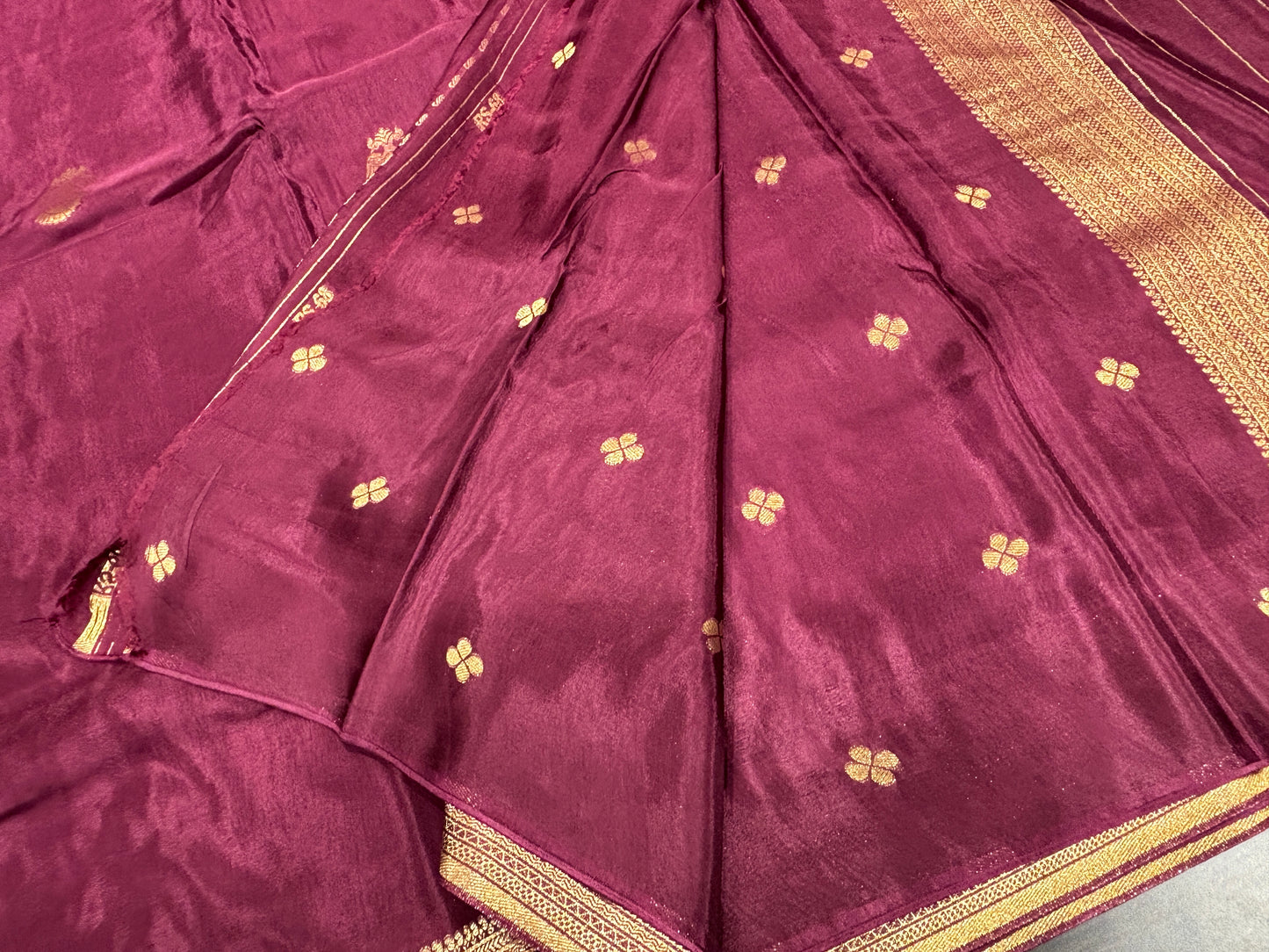 Satin crape saree