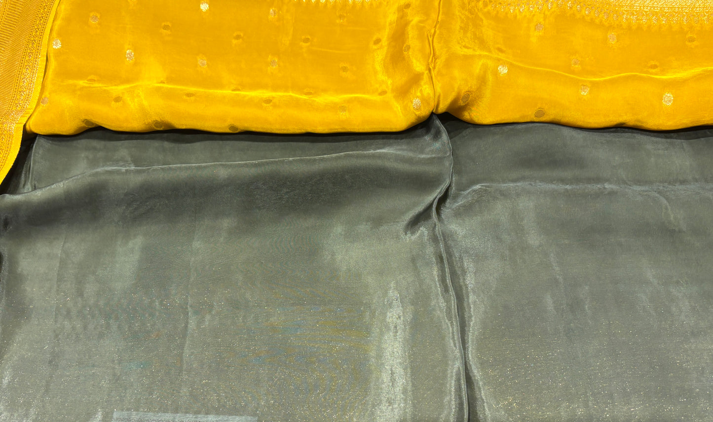 Satin crape saree