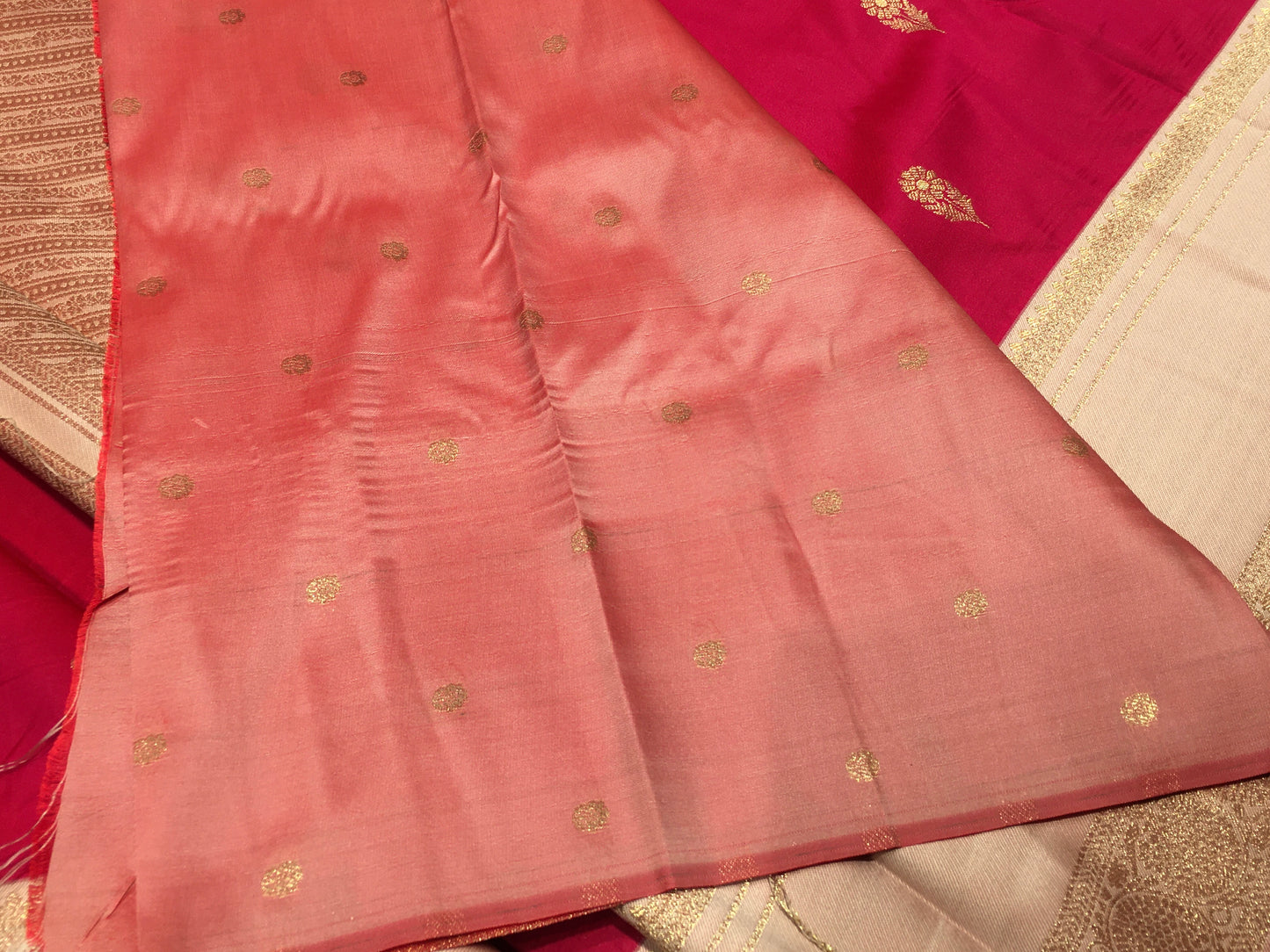 Satin crape saree