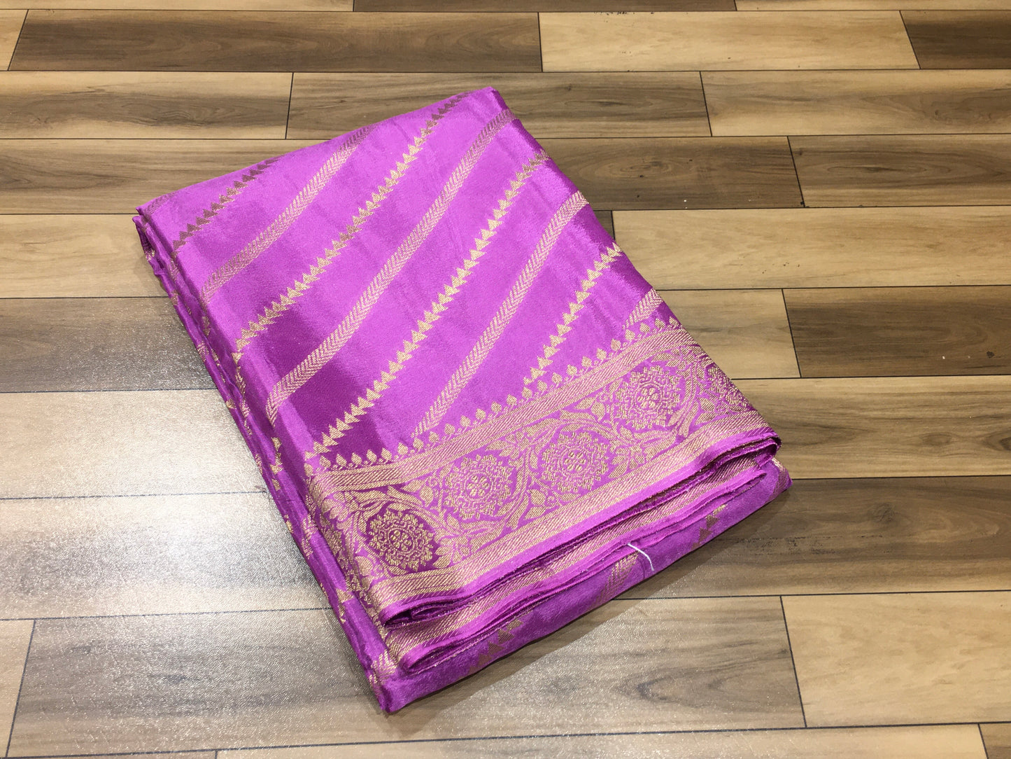Satin crape saree