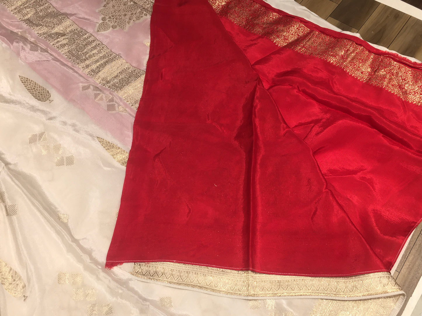 Satin crape saree