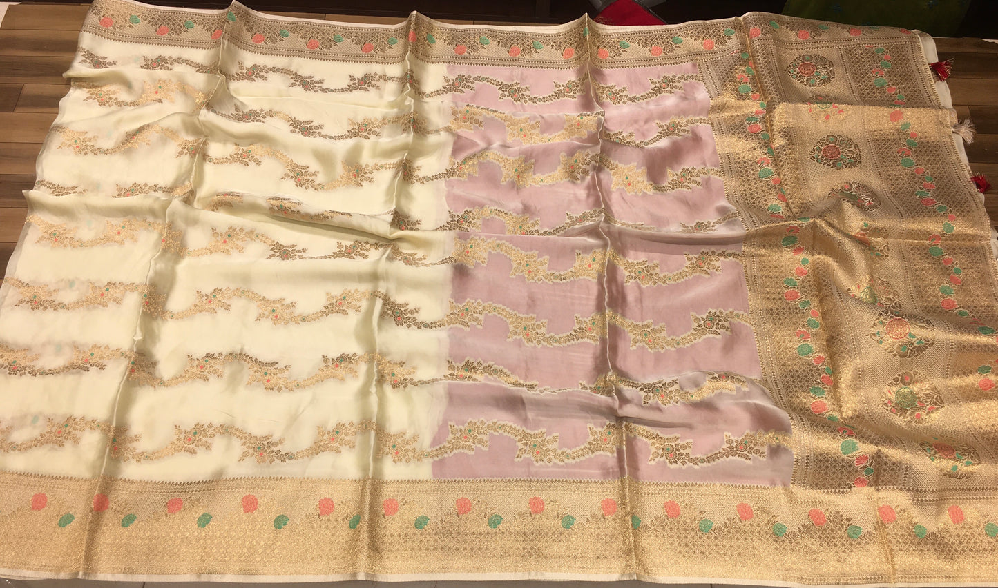 Satin crape saree