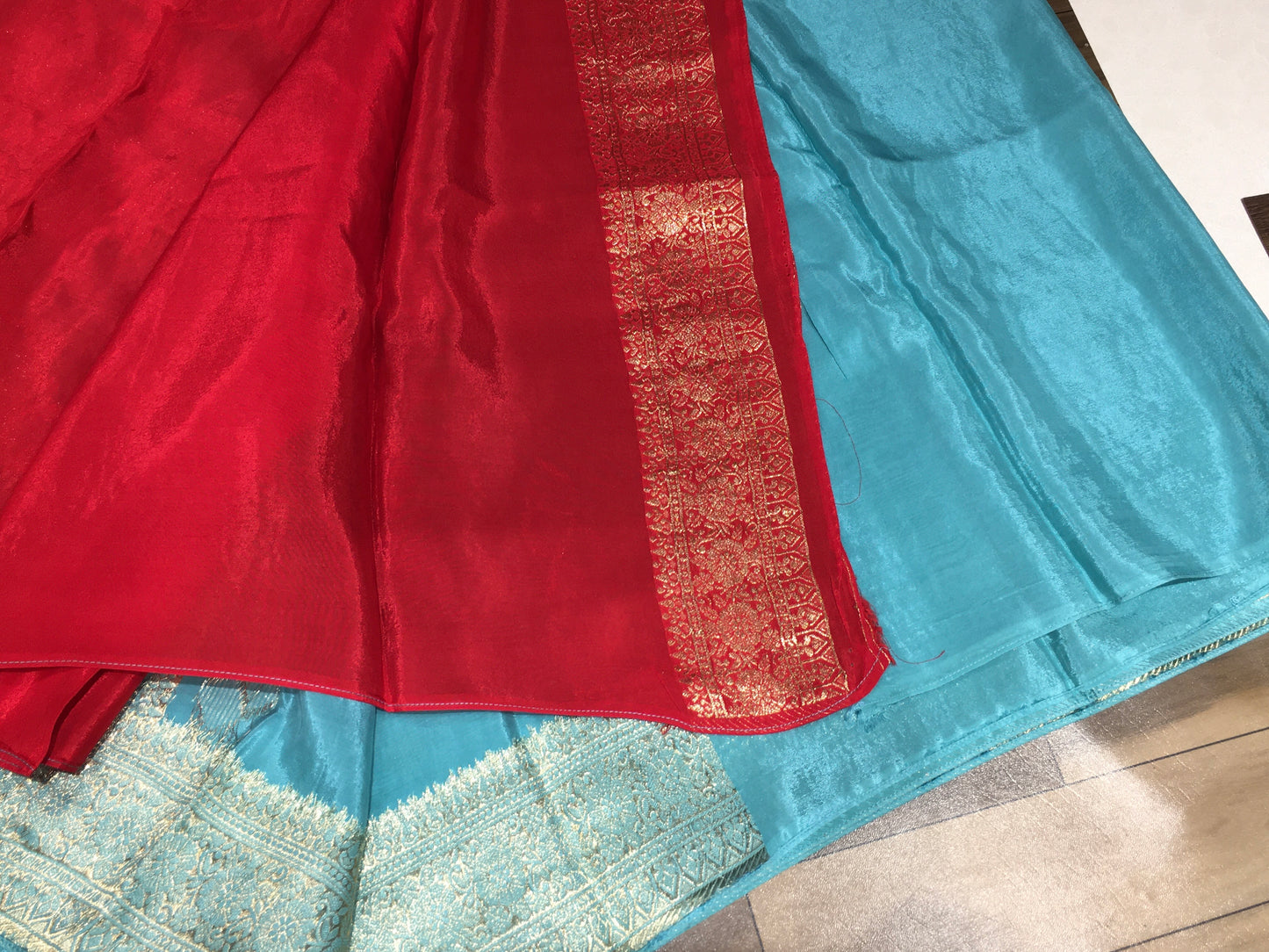Satin crape saree