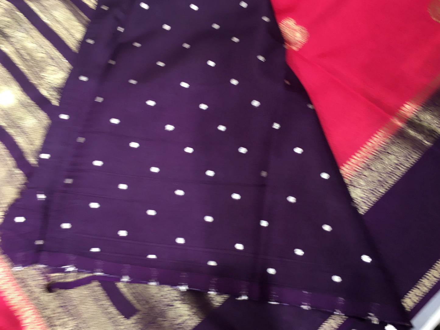 Moonga crape saree