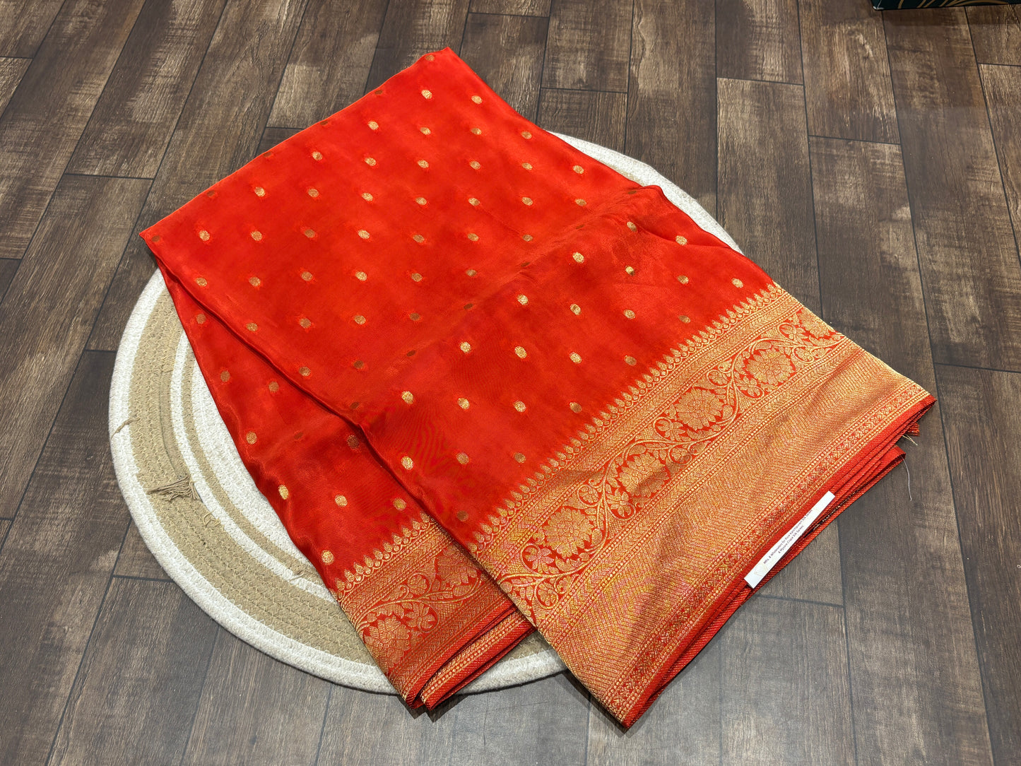 Satin crape saree