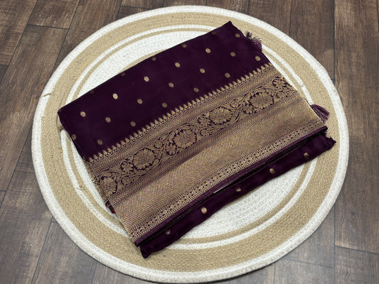 Satin crape saree