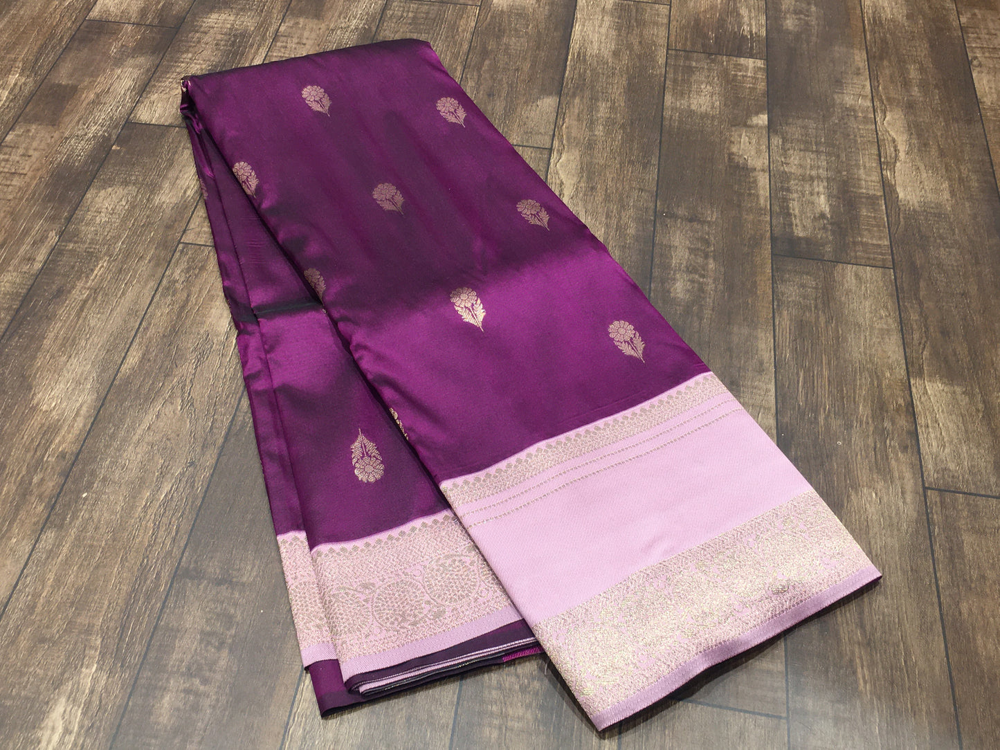 Satin crape saree