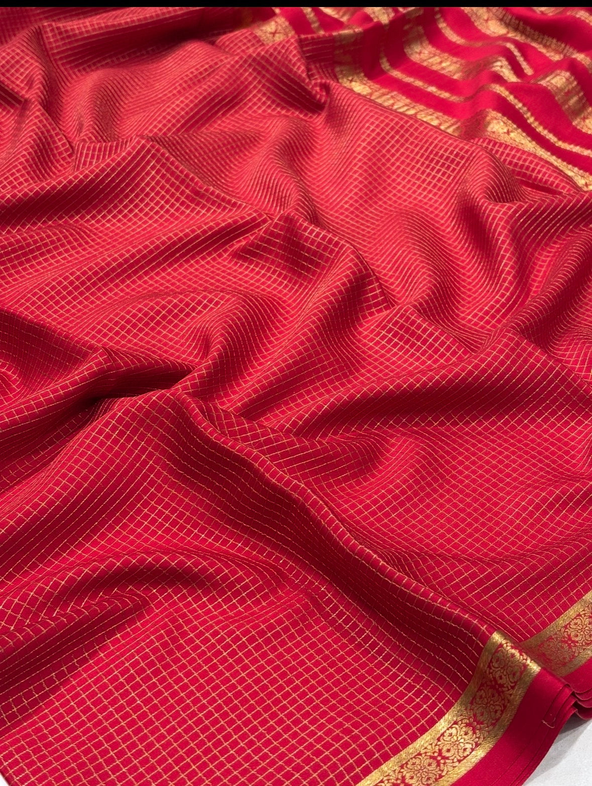 Pure Myosre crape silk saree