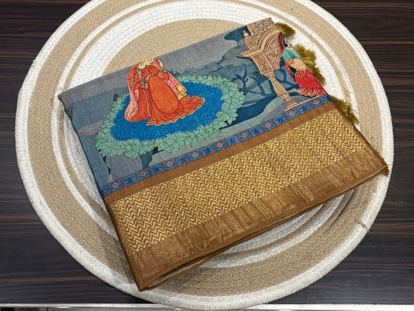 Plumeria silk saree