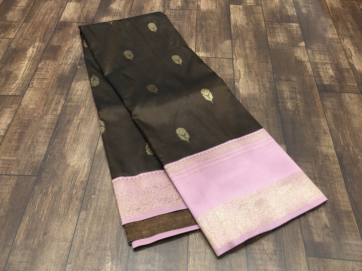 Satin crape saree
