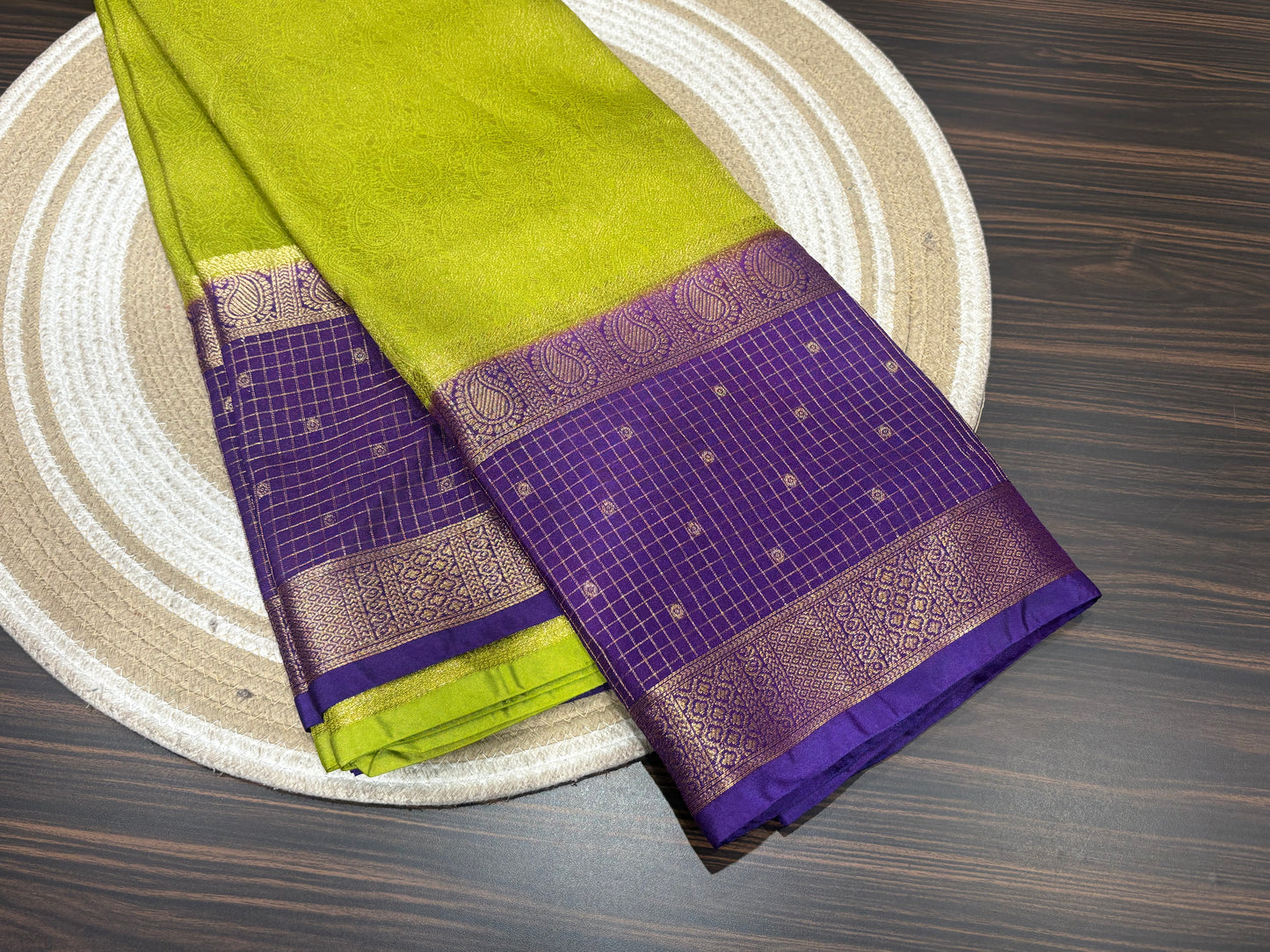 Semi Mysore Crape Saree