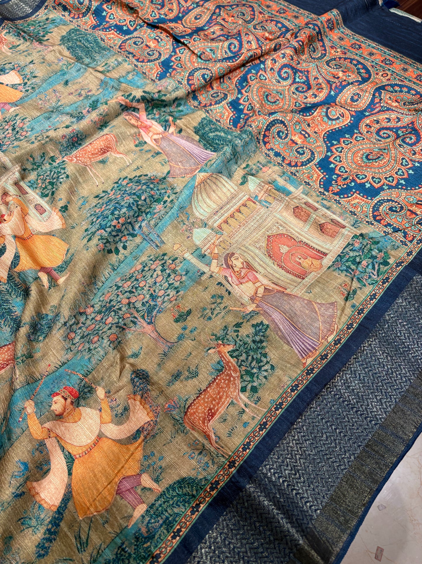 Plumeria silk saree