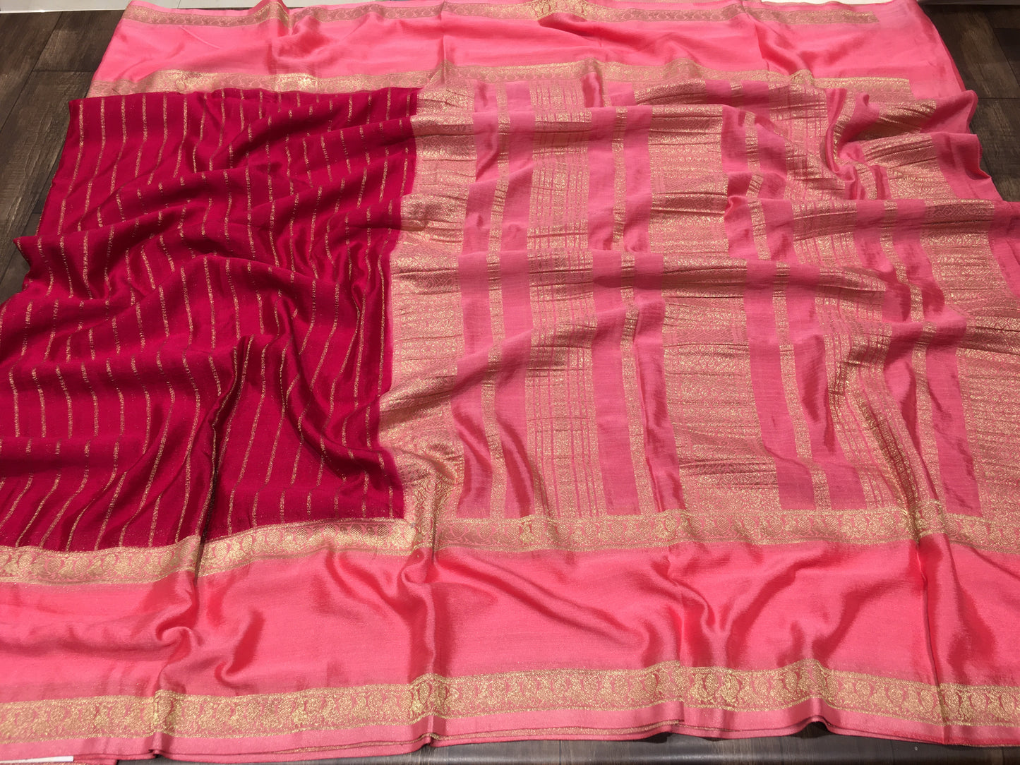 Wrinkle chiffon saree