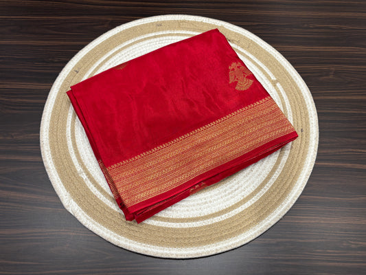 Satin crape saree