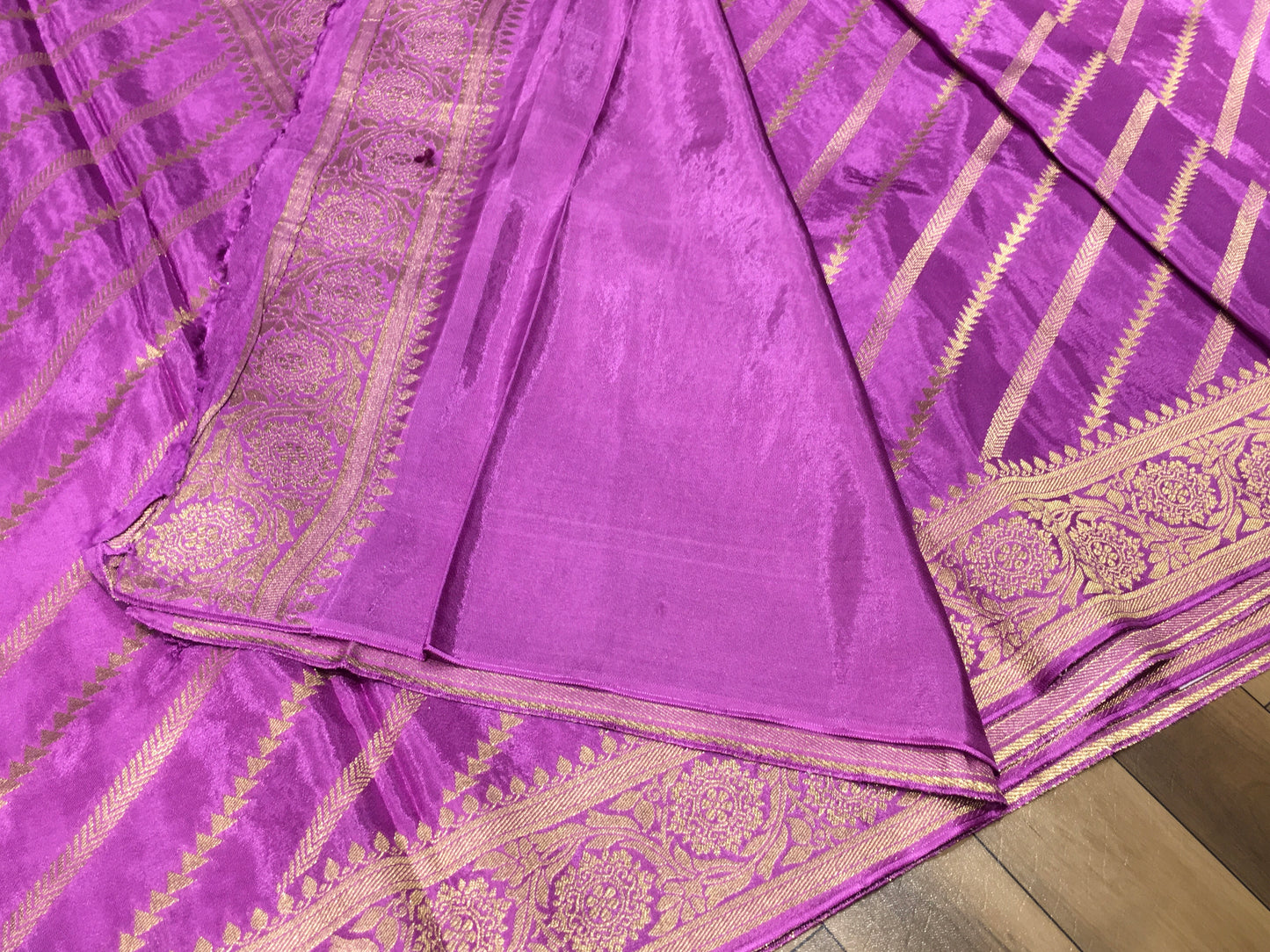 Satin crape saree