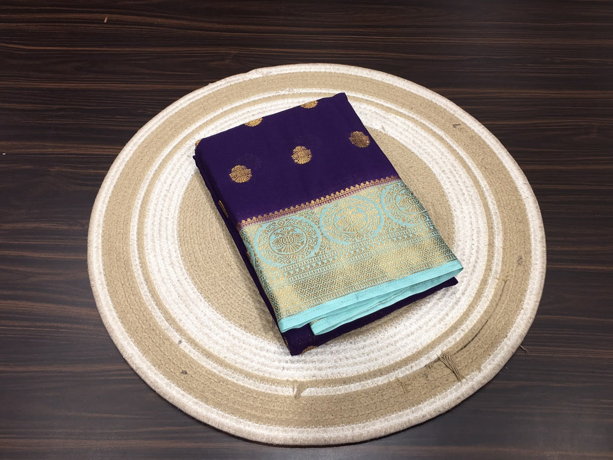 Semi Mysore Crape Saree