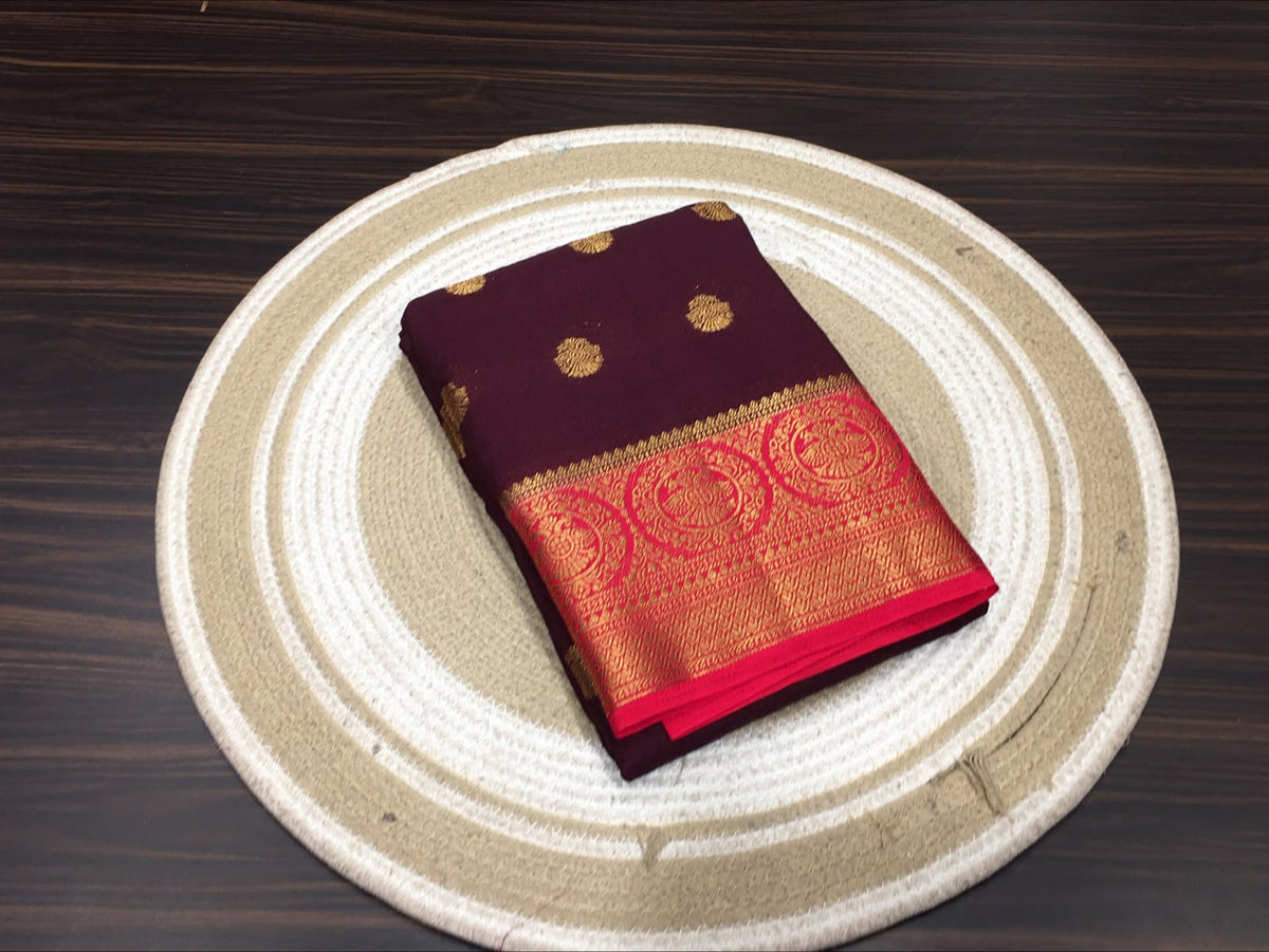 Semi Mysore Crape Saree