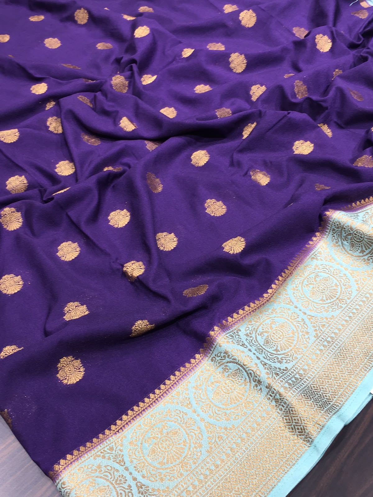 Semi Mysore Crape Saree