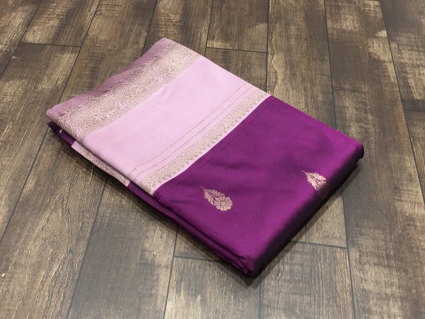Satin crape saree