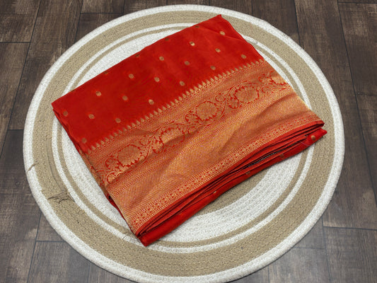 Satin crape saree