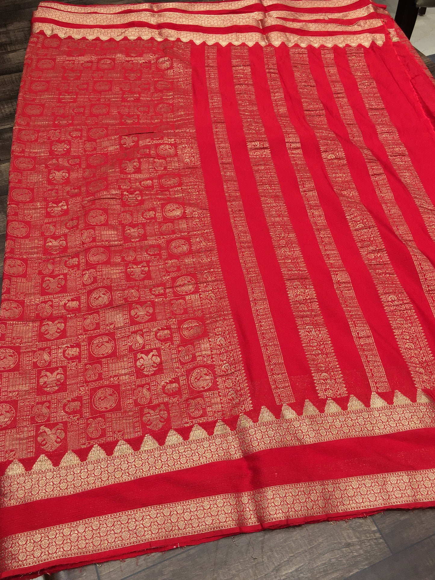 Chiffon broced saree