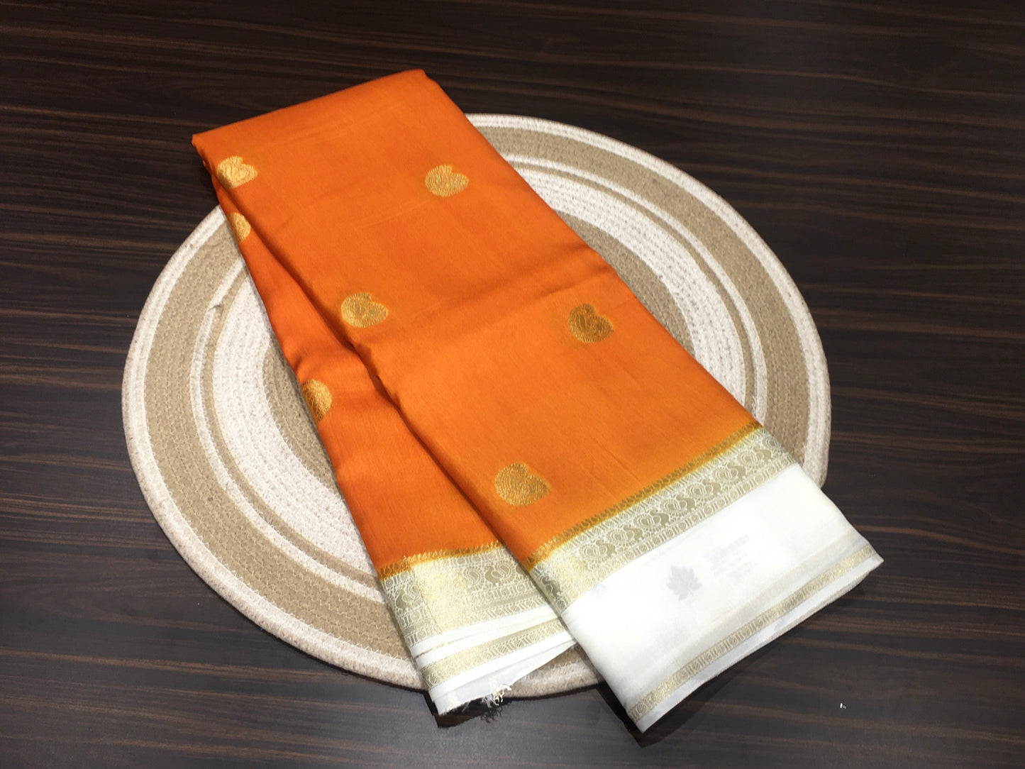 Moonga crape saree