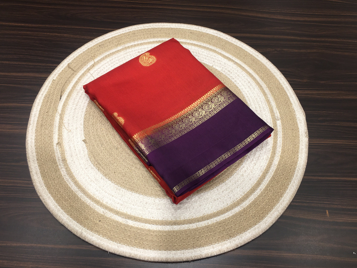 Moonga crape saree
