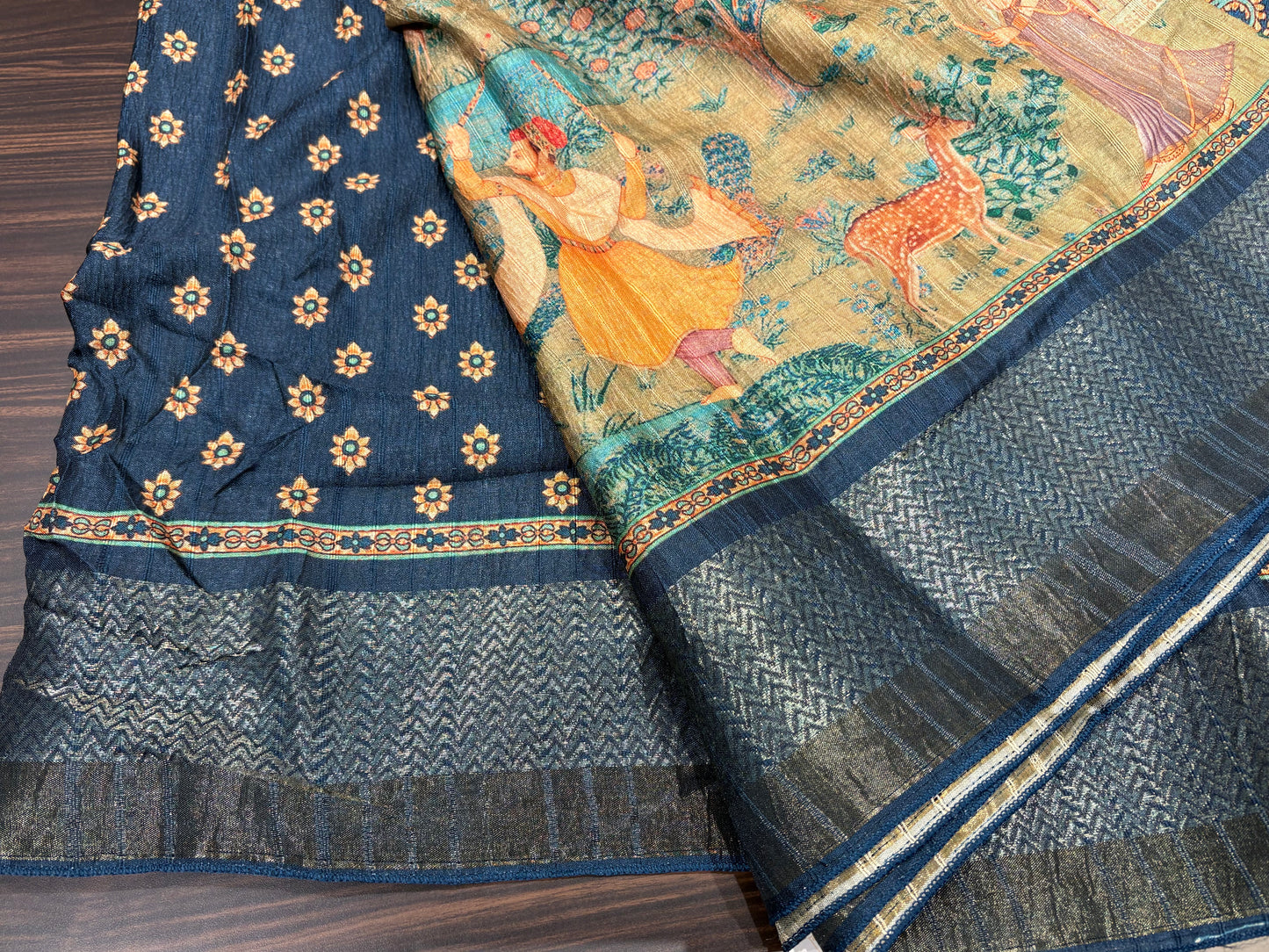 Plumeria silk saree