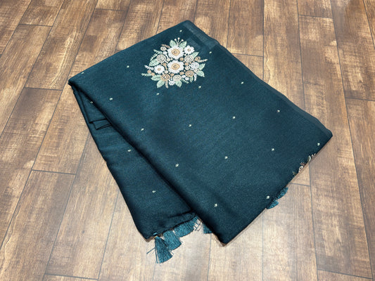 Soft tussar saree with thread work